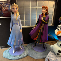 Frozen II Anna, Elsa, and Olaf Set of 3 Life Size Pre-Owned Statues