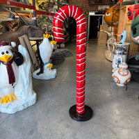 Large Red Cushion Candy Cane Statue