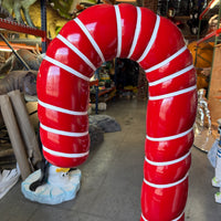 Large Red Cushion Candy Cane Statue