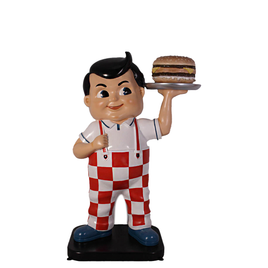 Boy Holding Hamburger Life Size Statue