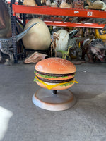 Double Cheeseburger On Stand Over Sized Statue