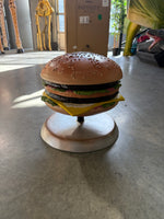 Double Cheeseburger On Stand Over Sized Statue