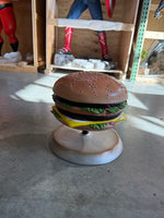 Double Cheeseburger On Stand Over Sized Statue