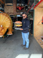 Double Cheeseburger On Stand Over Sized Statue