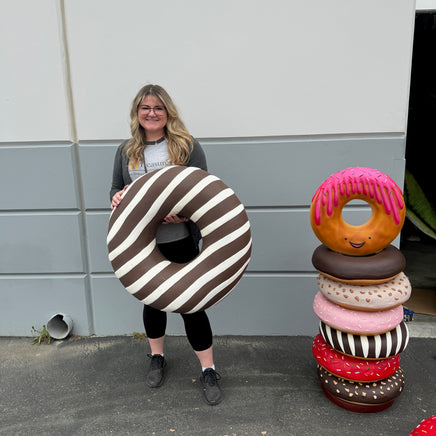 Large Donut Striped Over Sized Statue - LM Treasures 
