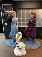 Frozen II Anna, Elsa, and Olaf Set of 3 Life Size Pre-Owned Statues