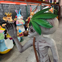 Standing Leaf Alien With Cigar Life Size Statue