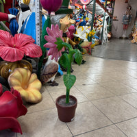 Small Pink Sunflower In Pot Flower Statue