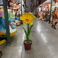 Small Yellow Narcis In Pot Flower Statue