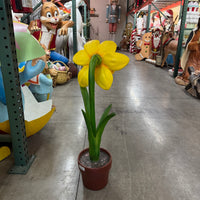 Small Yellow Narcis In Pot Flower Statue