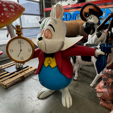 Rabbit With Clock Life Size Statue - LM Treasures 