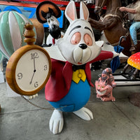 Rabbit With Clock Life Size Statue - LM Treasures 