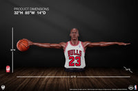 Michael Jordan Wing Span Bust in White Life Size Statue