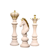 White Chess Pieces Set of 3 Life Size Statues