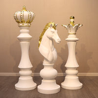 White Chess Pieces Set of 3 Life Size Statues