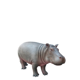 Gray Baby Hippo Life Size Statue