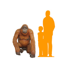 Male Orangutan Sitting Life Size Statue