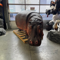 Realistic Hippopotamus Life Size Statue