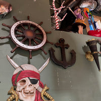 Skull Rudder Wheel Life Size Statue