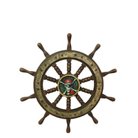 Skull Rudder Wheel Life Size Statue