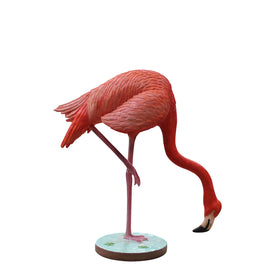 Flamingo Head Down Life Size Statue