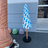 Small Striped Blue Cone Lollipop Over Sized Statue - LM Treasures 