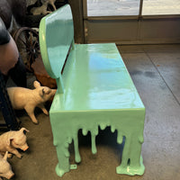 Mint Green Melting Drip Bench Exclusive Life Size Statue