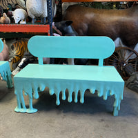 Mint Green Melting Drip Bench Exclusive Life Size Statue