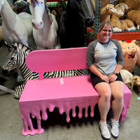 Pink Melting Drip Bench Exclusive Life Size Statue