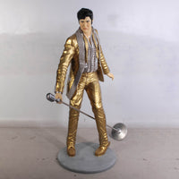 Singer Elvis In Gold Life Size Statue