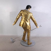 Singer Elvis In Gold Life Size Statue