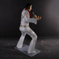 Singer Elvis In White Standing Life Size Statue