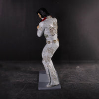 Singer Elvis In White Standing Life Size Statue