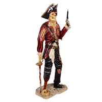 Pirate Skeleton with Gun Life Size Statue