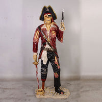 Pirate Skeleton with Gun Life Size Statue