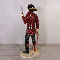 Pirate Skeleton with Gun Life Size Statue