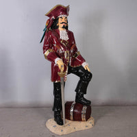 Pirate Captain Morgan With Barrel Life Size Statue