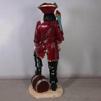 Pirate Captain Morgan With Barrel Life Size Statue