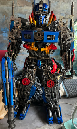 Optimus Prime Inspired Recycled Metal Art Sculpture