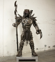 Predator Inspired Recycled Metal Art Sculpture