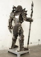 Predator Inspired Recycled Metal Art Sculpture