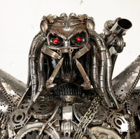 Predator Inspired Recycled Metal Art Sculpture