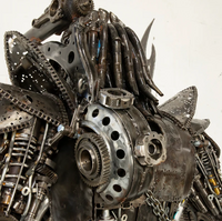 Predator Inspired Recycled Metal Art Sculpture