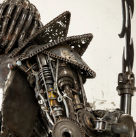 Predator Inspired Recycled Metal Art Sculpture