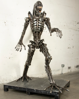 Alien Inspired Recycled Metal Art Sculpture