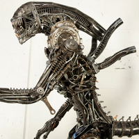 Alien Inspired Recycled Metal Art Sculpture