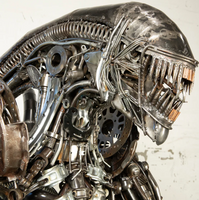 Alien Inspired Recycled Metal Art Sculpture