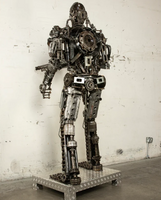 Terminator Inspired Recycled Metal Art Sculpture