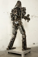 Terminator Inspired Recycled Metal Art Sculpture