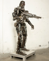 Terminator Inspired Recycled Metal Art Sculpture